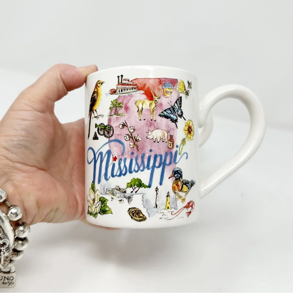 SET OF 2 ROSANNE BECK MISSISSIPPI STATE MUGS‎ BY BOSTON INTERNATIONAL